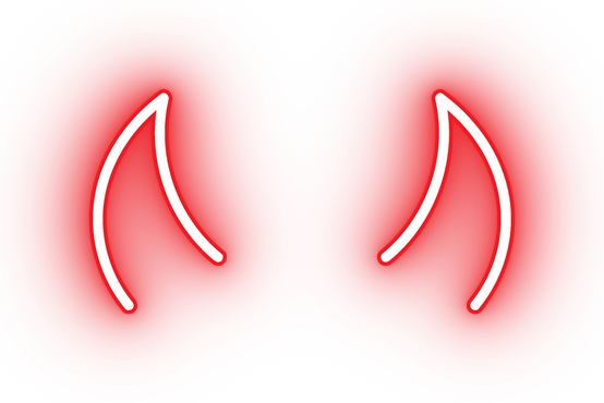 Devil horns neon icon